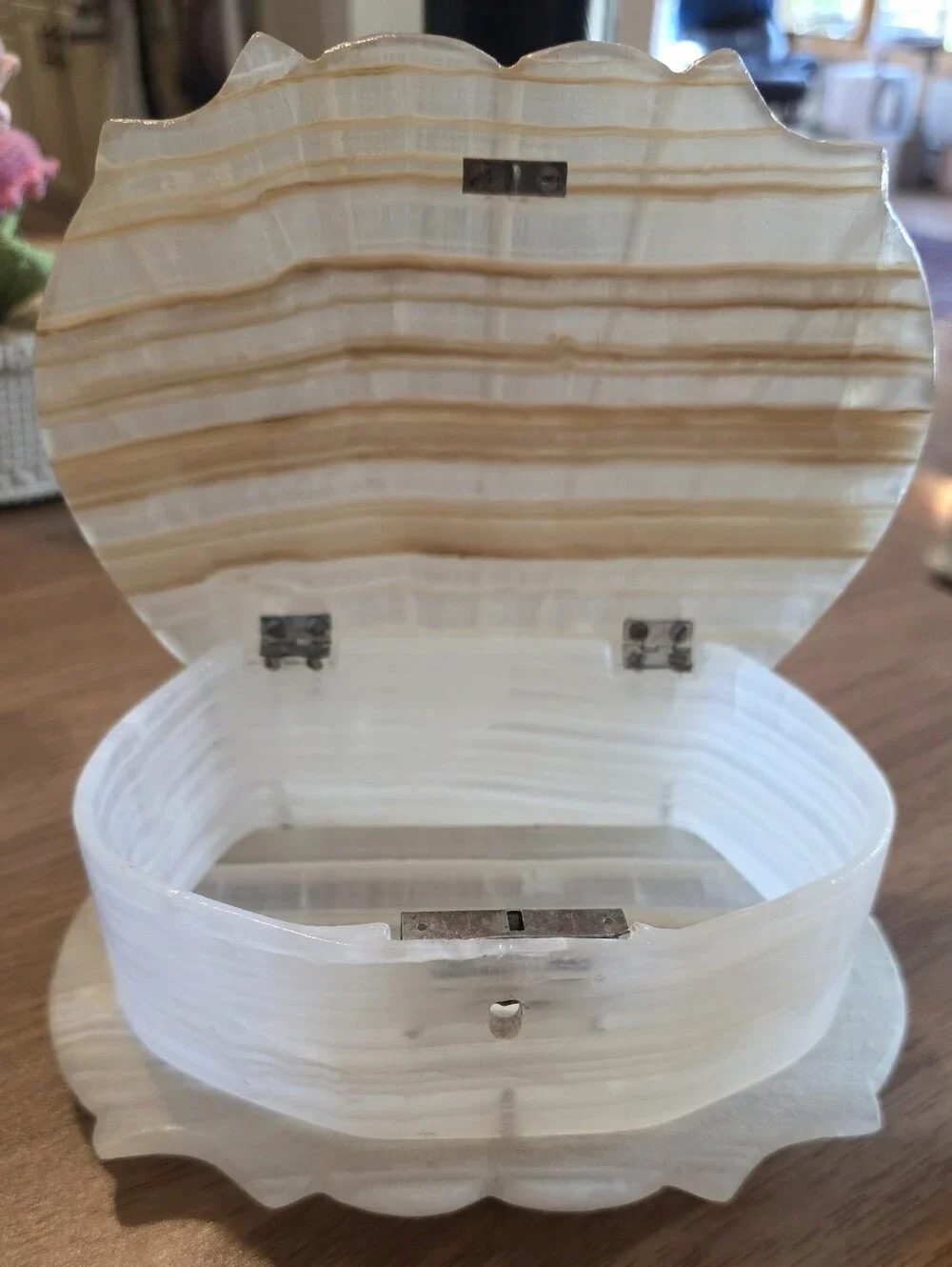 Striped Onyx Shell Trinket Boxes - Set of 2